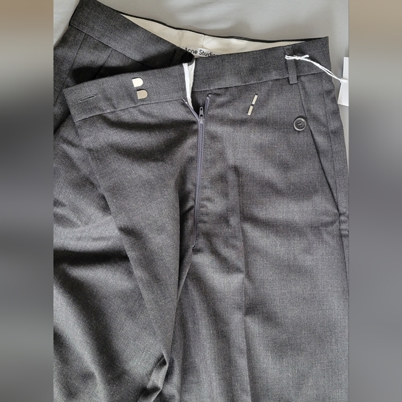 ACNE STUDIOS-Gray Tailored Wrap Trousers - Picture 7 of 12